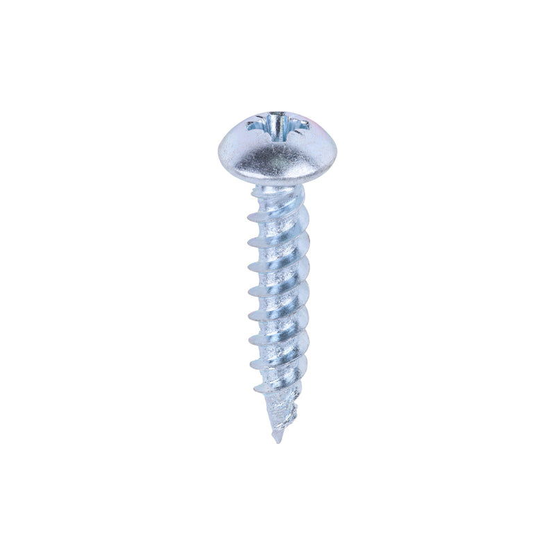 Twin-Thread Woodscrew - Zinc - Roundhead