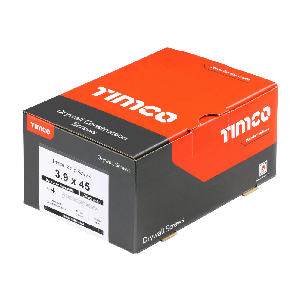 Drywall Dense Board Screws - PH - Reduced Countersunk - High-Low Thread - Black | 3.9 x 45 additional image 2