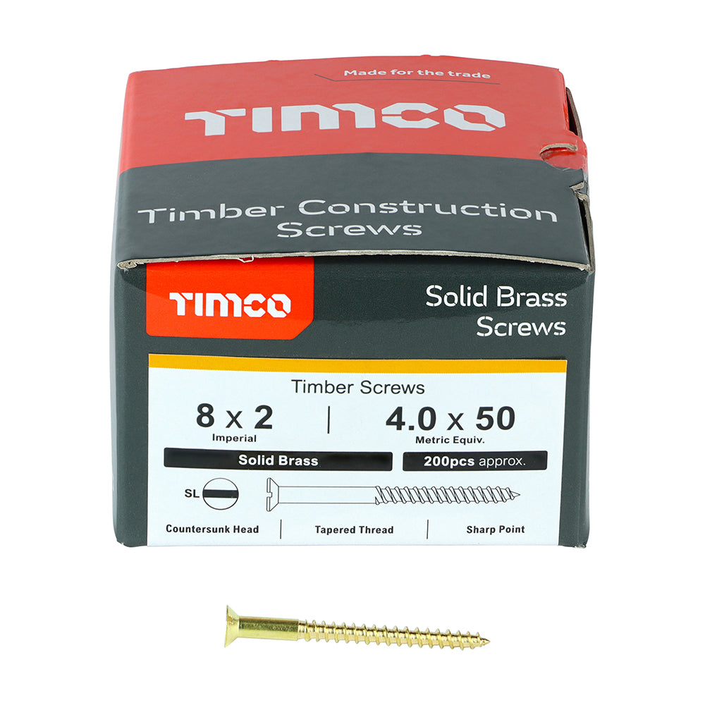 Solid Brass Timber Screws - SLOT - Countersunk | 8 x 2 additional image 3