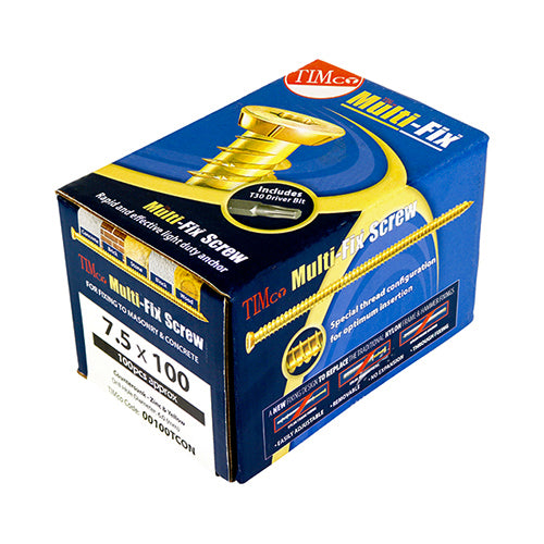 Concrete Screws - TX - Flat Countersunk - Yellow | 7.5 x 90 additional image 2