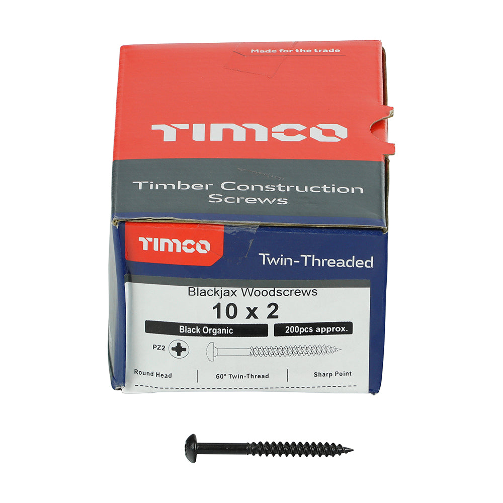 Blackjax Woodscrews - PZ - Round - Black Organic | 10 x 2 additional image 3