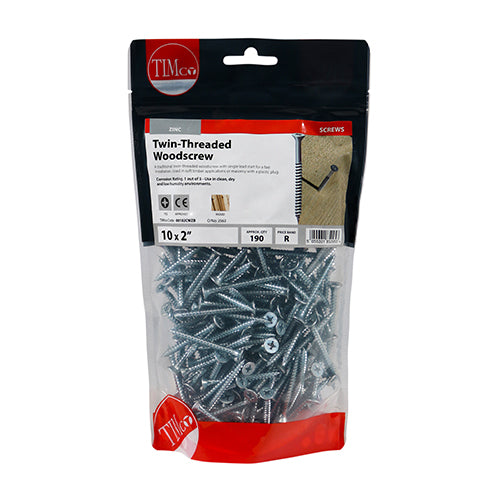 Twin-Thread Woodscrews - PZ - Double Countersunk - Zinc | 10 x 2 additional image 2
