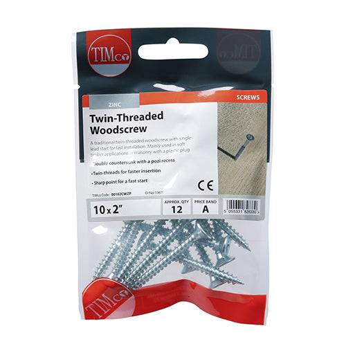 Twin-Thread Woodscrews - PZ - Double Countersunk - Zinc | 10 x 2 additional image 2