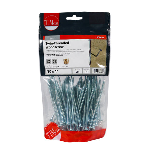 Twin-Thread Woodscrews - PZ - Double Countersunk - Zinc | 10 x 4 additional image 2
