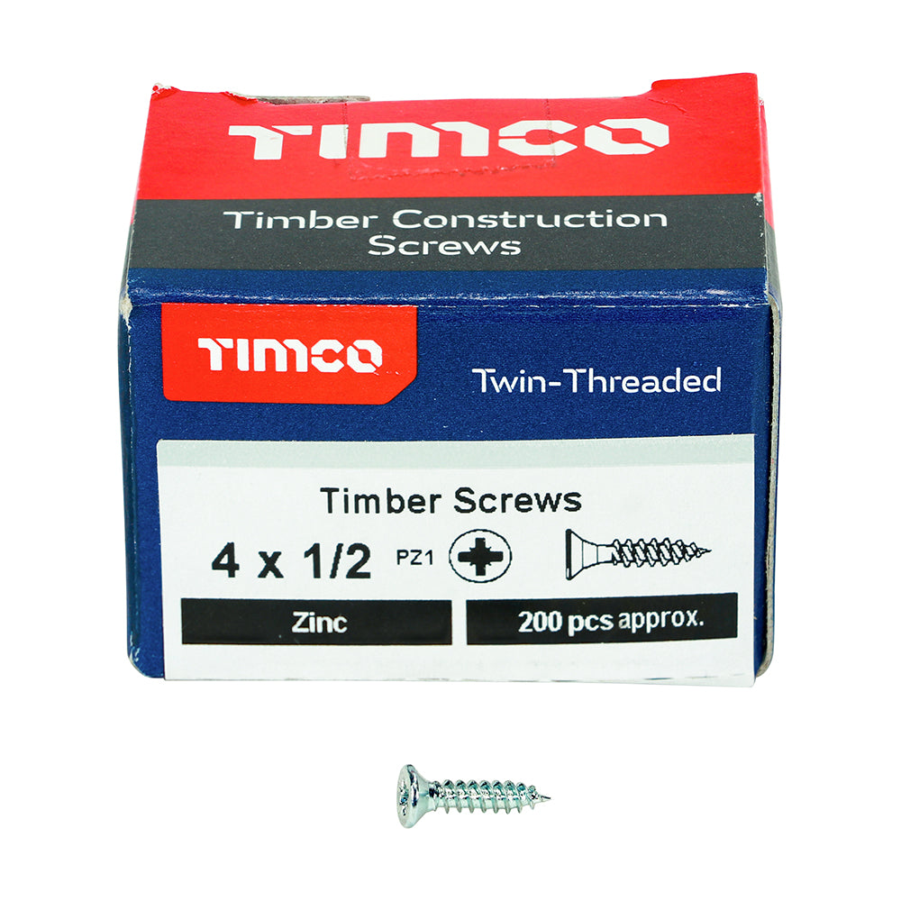 Twin-Threaded Woodscrews - PZ - Double Countersunk - Zinc | 4 x 1/2 additional image 3