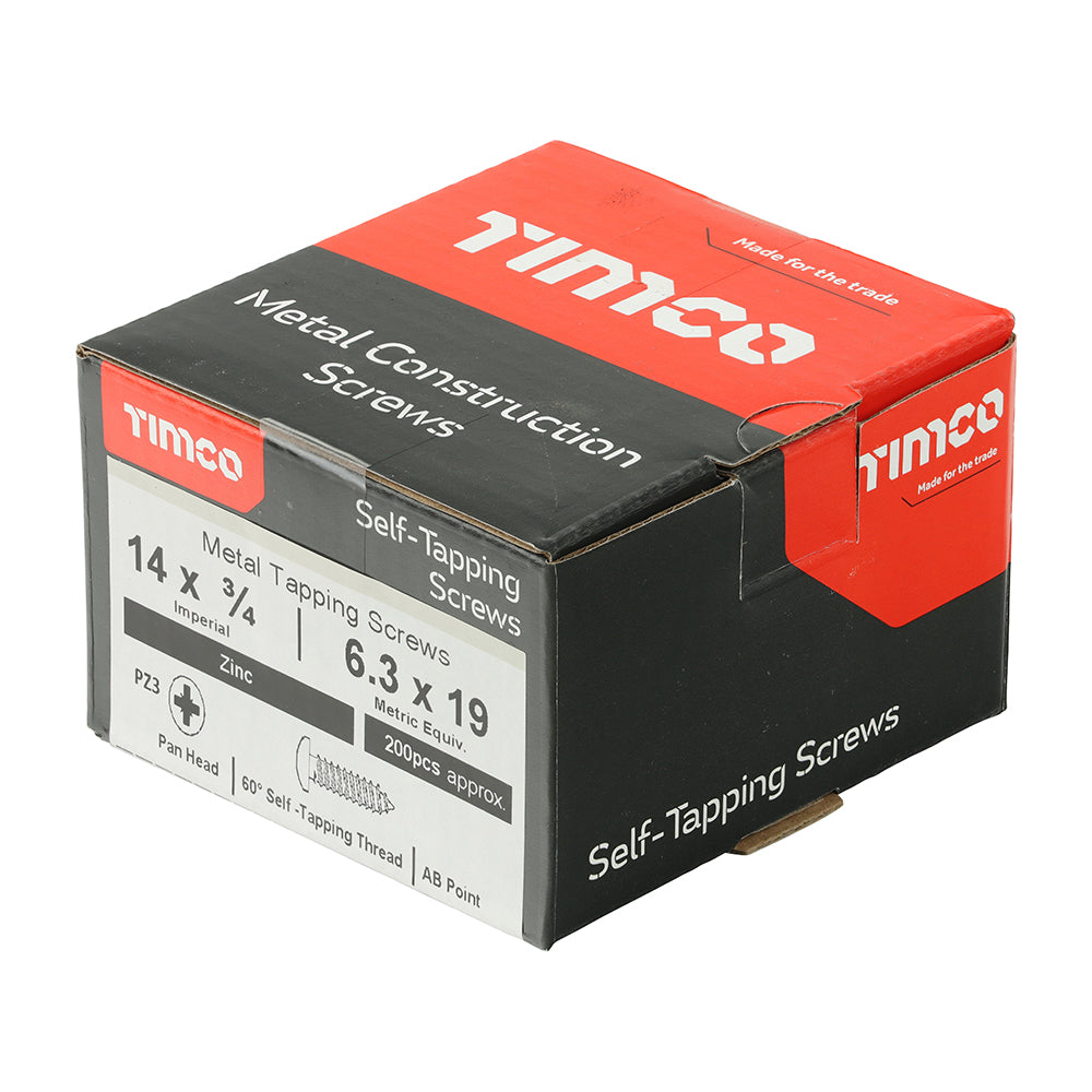 Metal Tapping Screws - PZ - Pan - Self-Tapping - Zinc | 14 x 3/4 additional image 2
