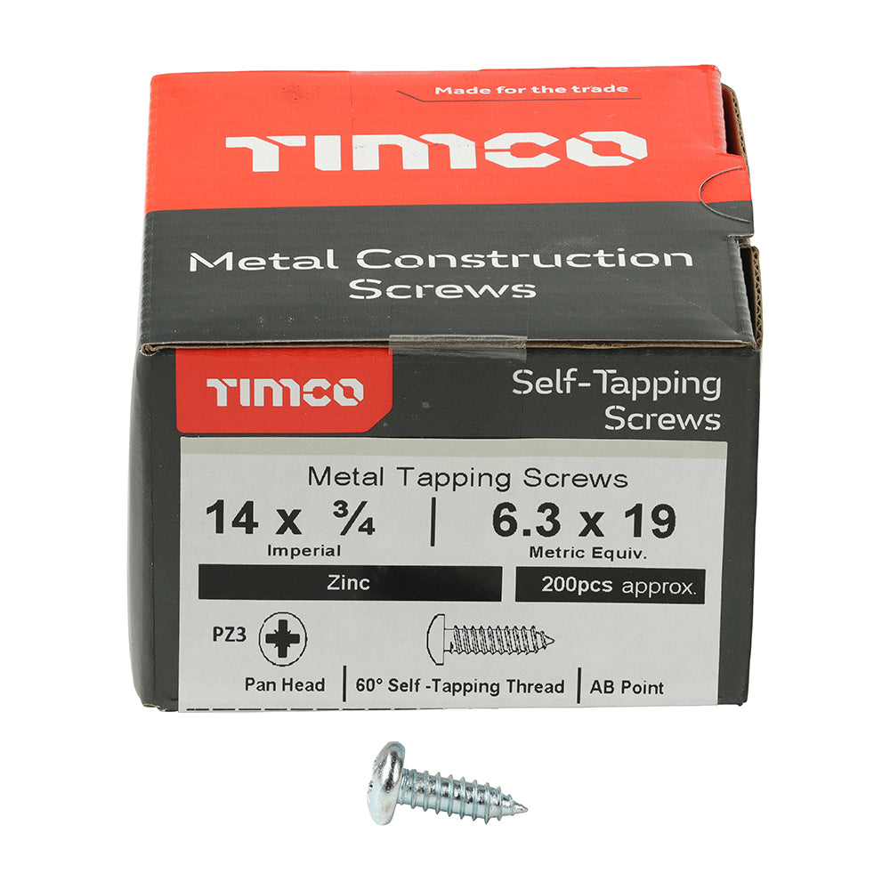 Metal Tapping Screws - PZ - Pan - Self-Tapping - Zinc | 14 x 3/4 additional image 3