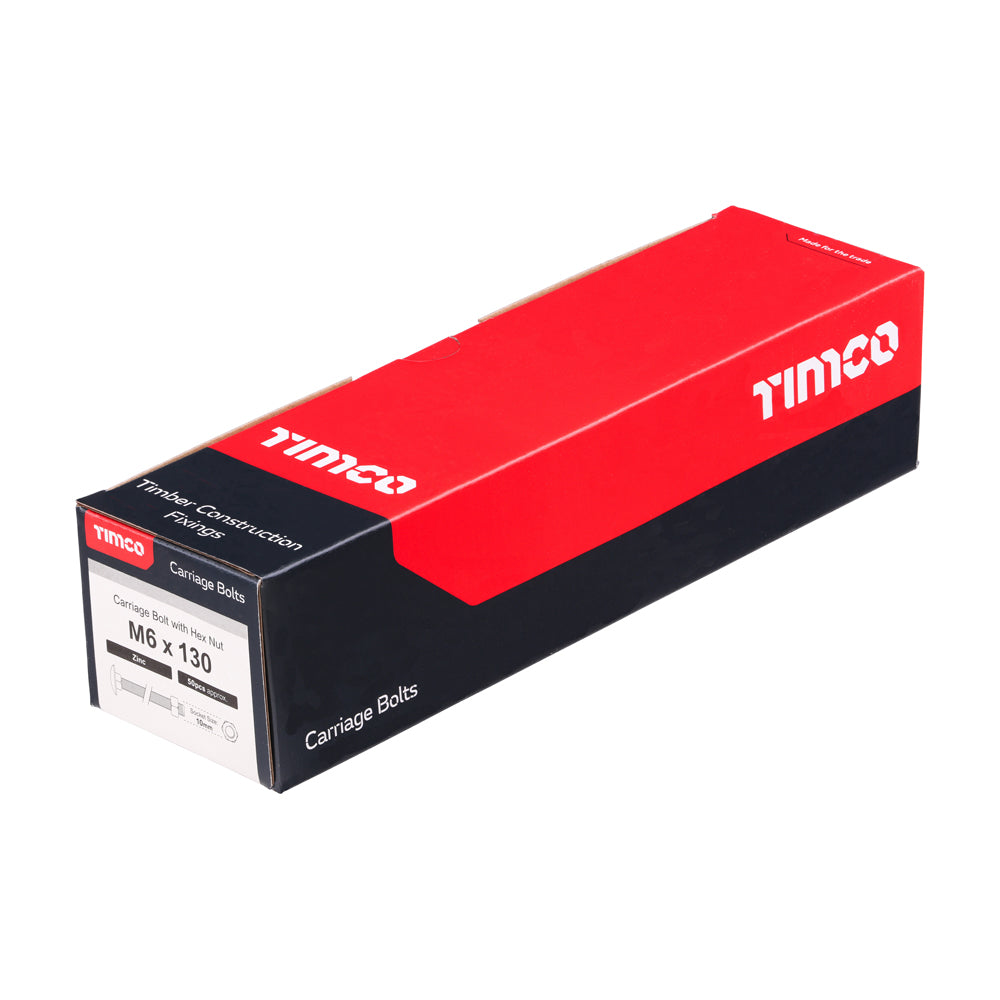 Carriage Bolts & Hex Nuts - Zinc | M6 x 130 additional image 2