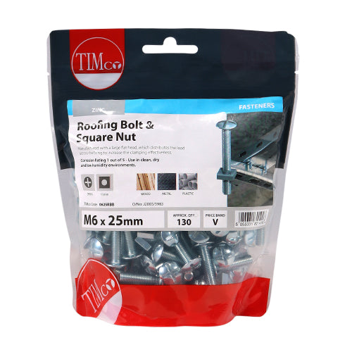 Roofing Bolts & Square Nuts - Zinc | M6 x 25 additional image 3