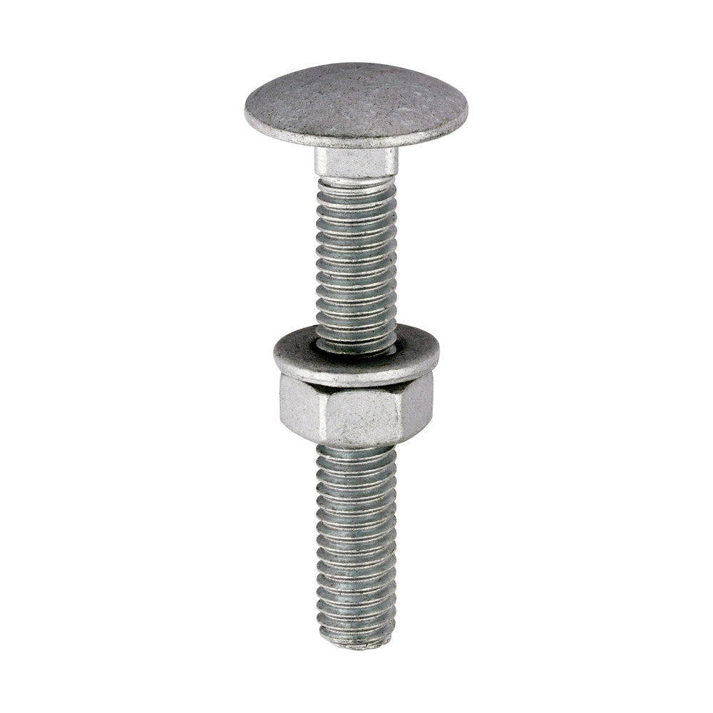 Carriage Bolts Hex Nuts & Form A Washers - Dome - Exterior - Silver | M6 x 40 product image