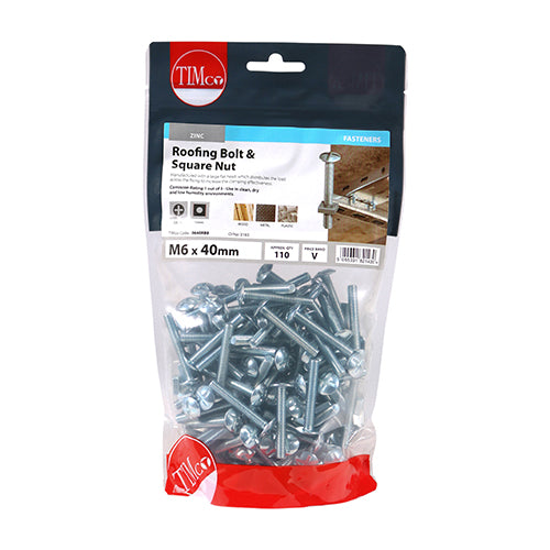 Roofing Bolts & Square Nuts - Zinc | M6 x 40 additional image 3
