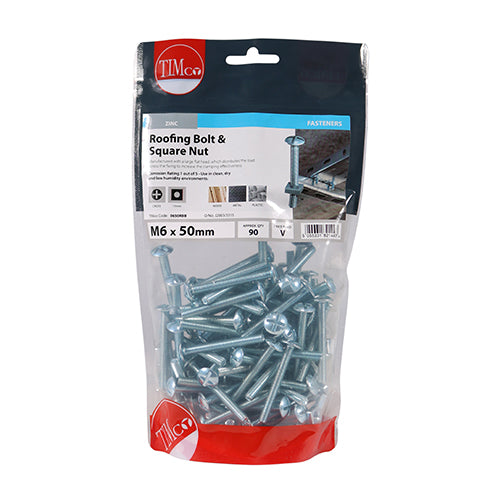 Roofing Bolts & Square Nuts - Zinc | M6 x 50 additional image 3