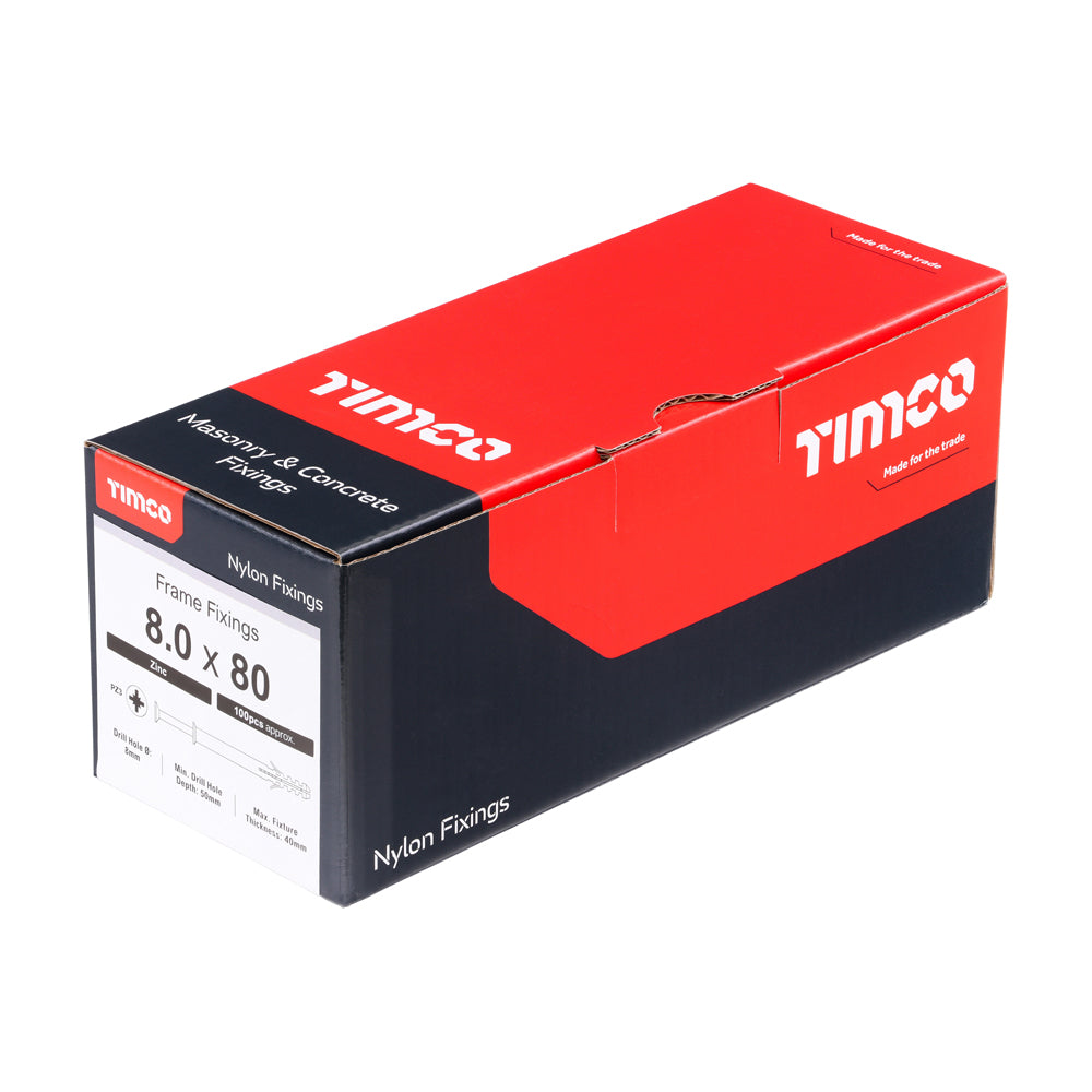 Nylon Frame Fixing - PZ - Zinc | 8.0 x 80 additional image 2