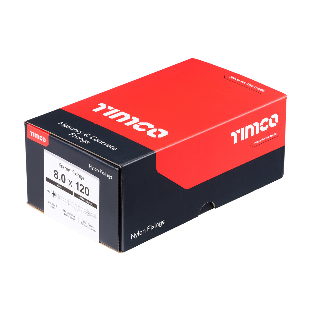 Nylon Frame Fixing - PZ - Zinc | 8.0 x 120 additional image 2