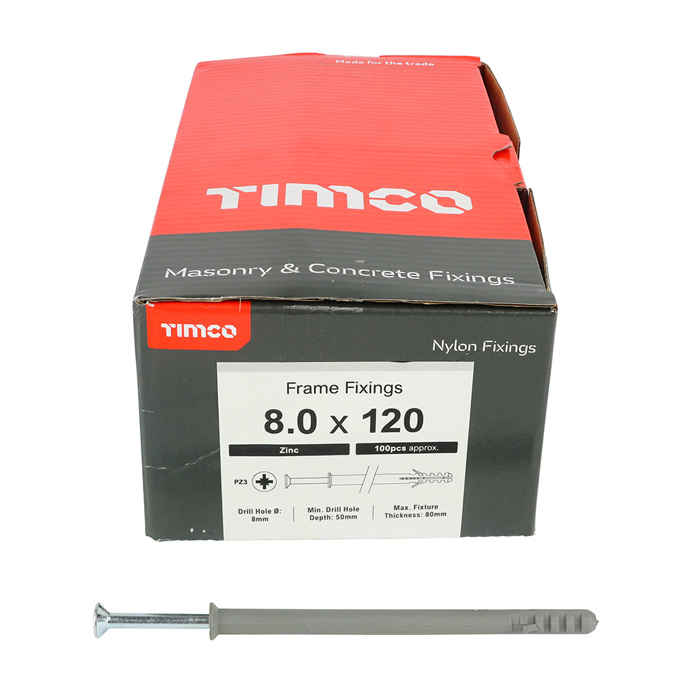 Nylon Frame Fixing - PZ - Zinc | 8.0 x 120 additional image 3