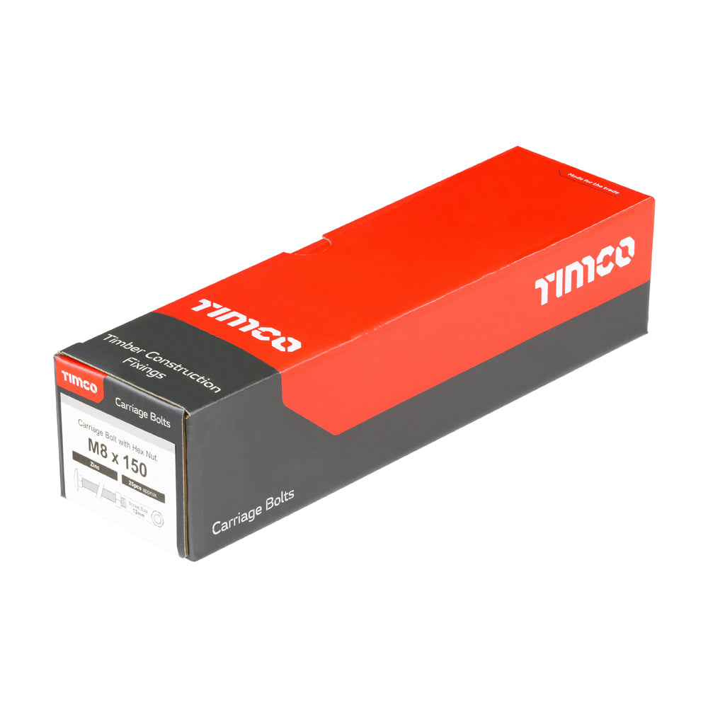 Carriage Bolts & Hex Nuts - Zinc | M8 x 150 additional image 2