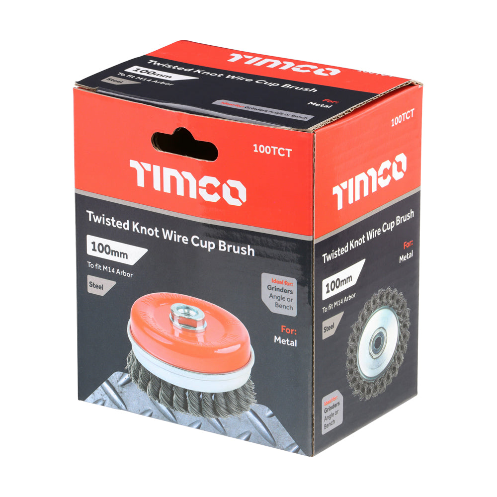 Angle Grinder Cup Brush - Twisted Knot Steel Wire | 100mm additional image 2