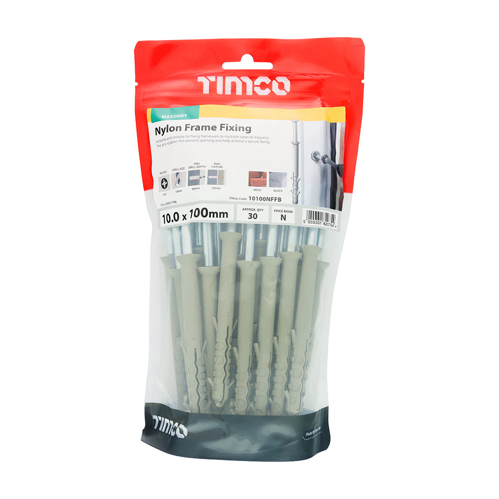 Nylon Frame Fixings - PZ - Zinc | 10.0 x 100 additional image 2