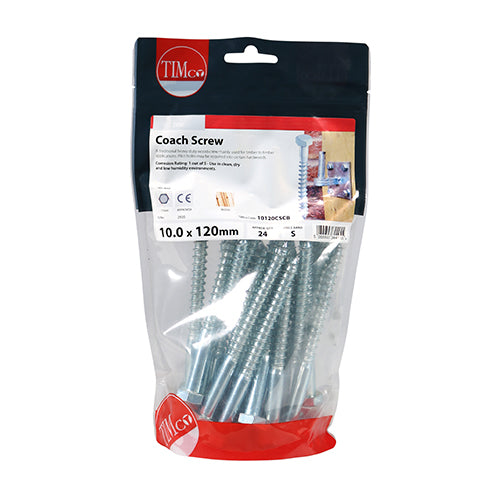 Coach Screws - Hex - Zinc | 10.0 x 120 additional image 3