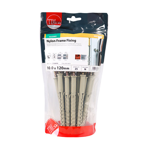Nylon Frame Fixings - PZ - Zinc | 10.0 x 120 additional image 2