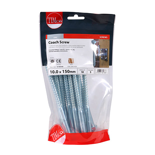 Coach Screws - Hex - Zinc | 10.0 x 150 additional image 3