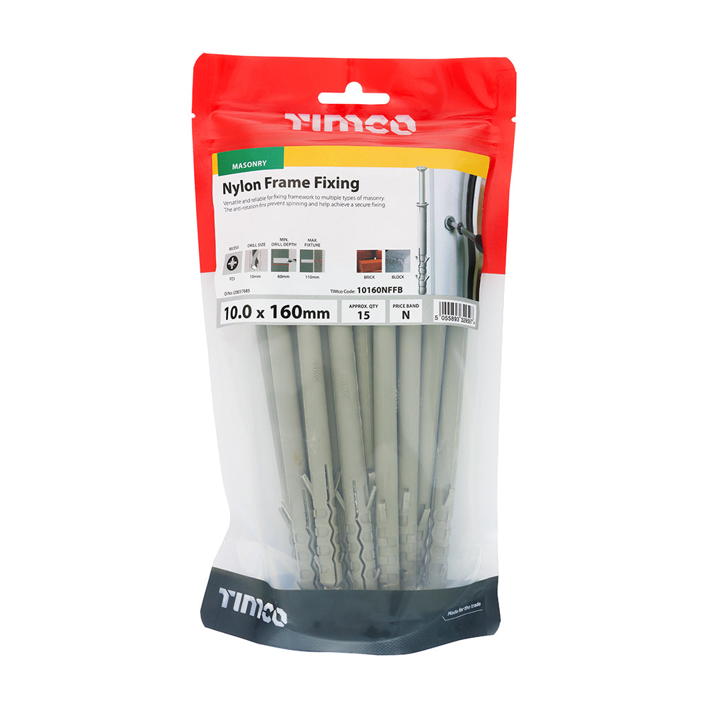 Nylon Frame Fixings - PZ - Zinc | 10.0 x 160 additional image 2