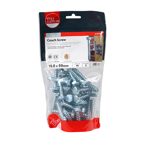 Coach Screws - Hex - Zinc | 10.0 x 50 additional image 3
