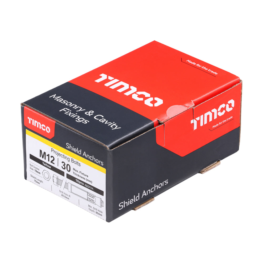 Shield Anchor - Projecting Bolts - Yellow | M12:30P (M12 x 120) additional image 2