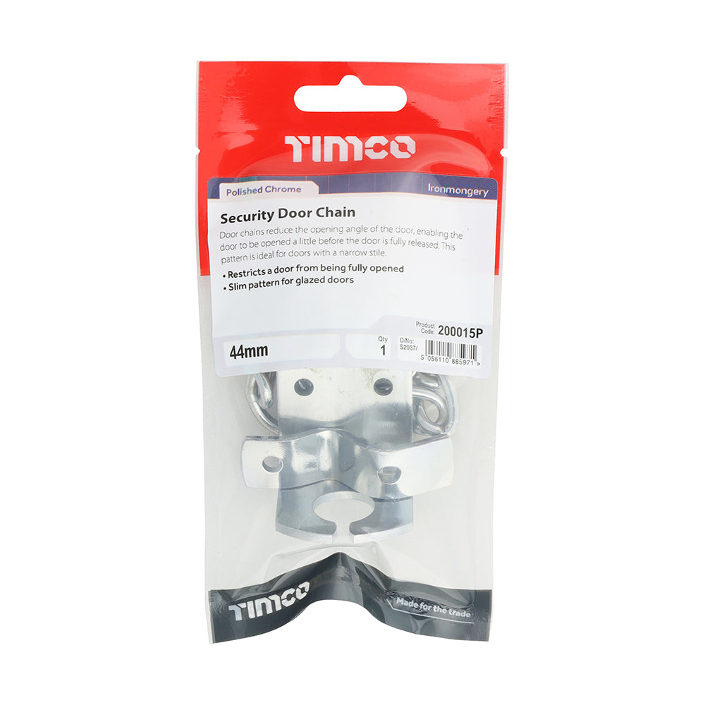 Security Door Chain - Polished Chrome | 44mm | TIMpac additional image 2