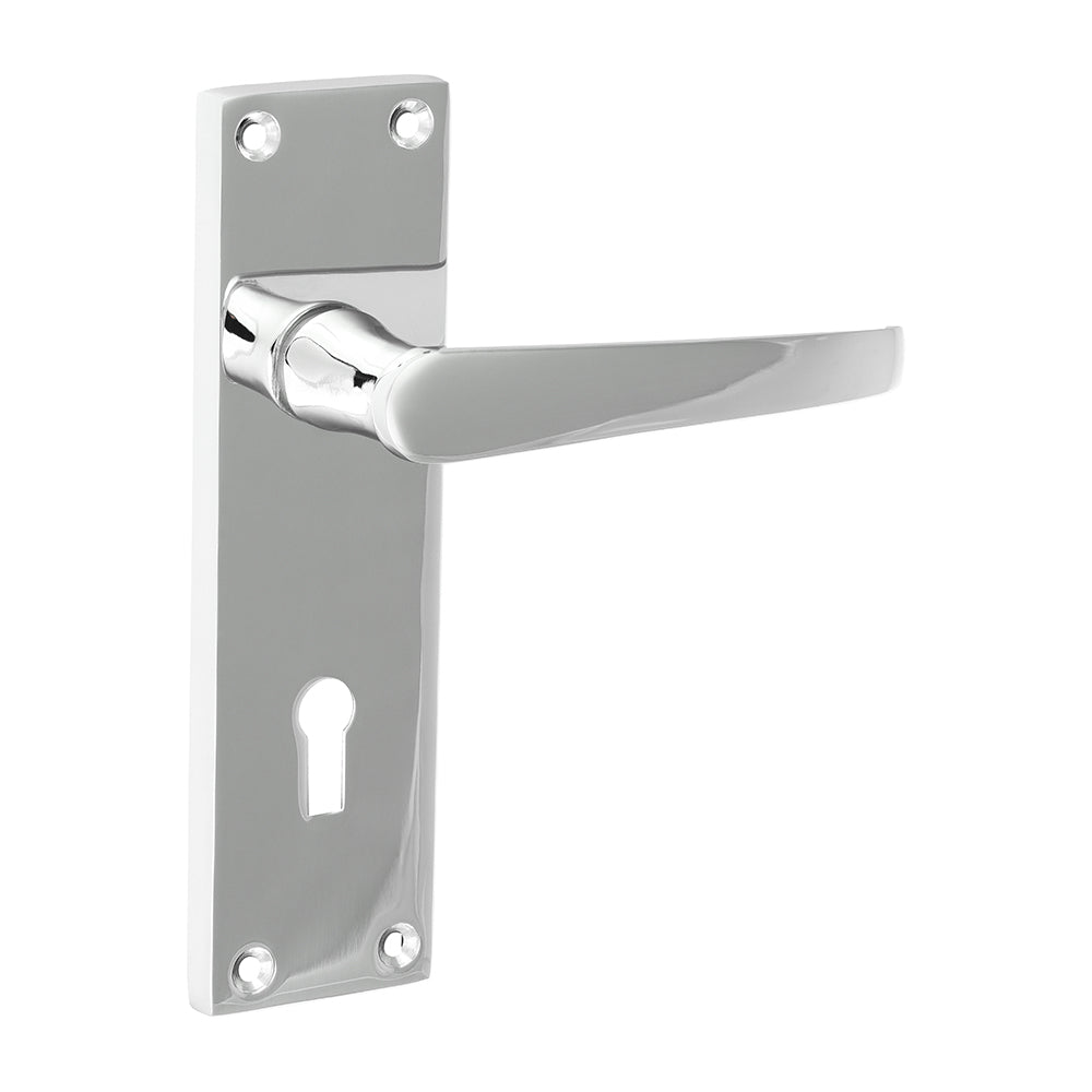 Victorian Straight Lock Handles - Polished Chrome | 152 x 43 product image