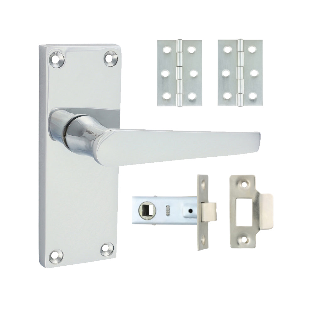 Victorian Straight Latch Door Pack - Polished Chrome | Mixed | Pack product image