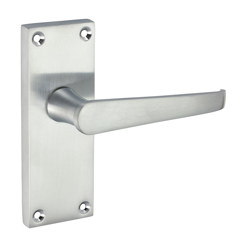 Victorian Straight Latch Handles - Satin Chrome | 114 x 42 product image