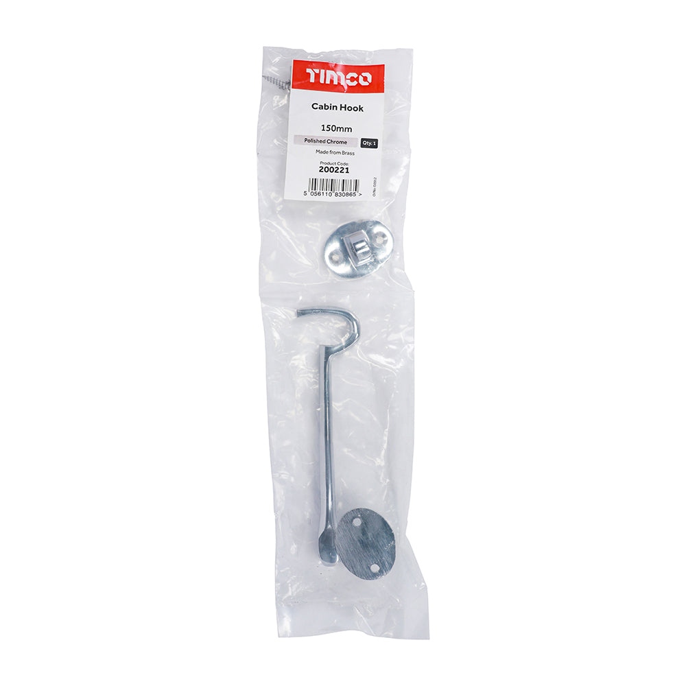 Cabin Hook - Polished Chrome | 150mm | Bag additional image 2