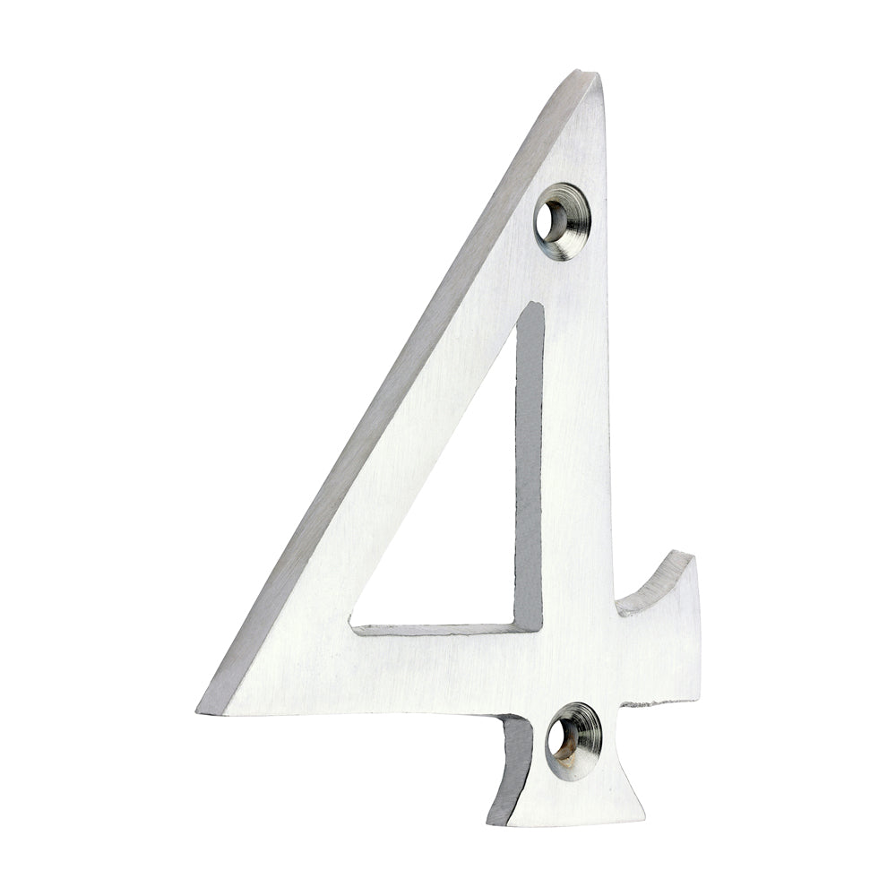 Door Numeral 4 - Satin Chrome | 75mm | Tin product image