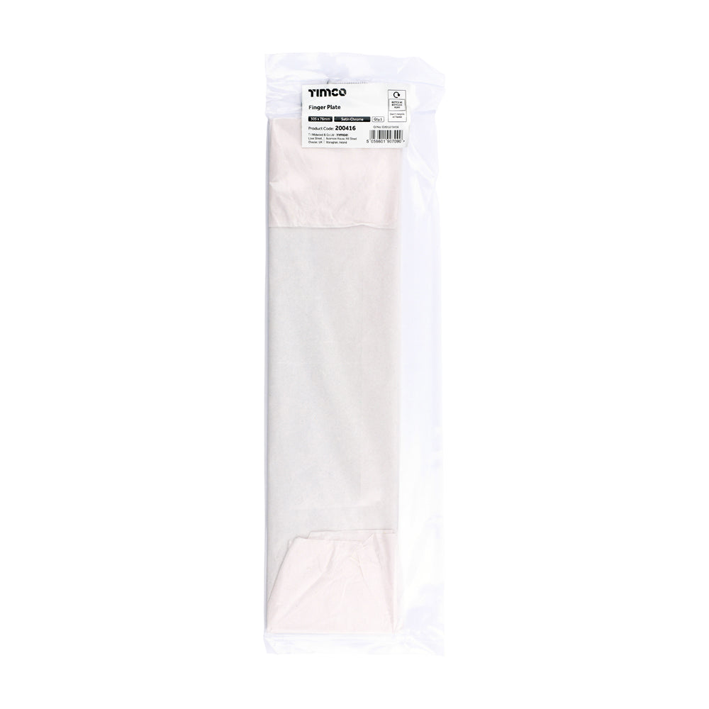 Finger Plate - Satin Chrome | 305 x 76 | Bag | 1 Each | 200416 additional image 2