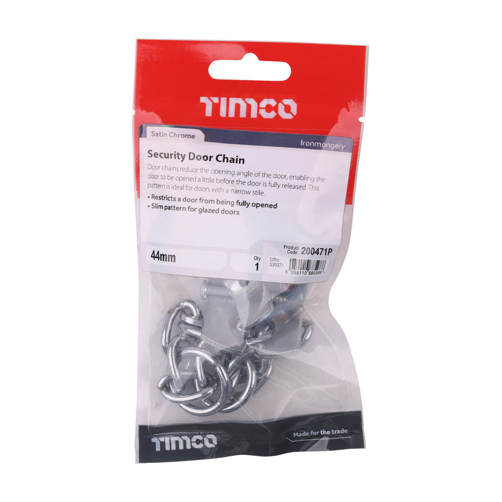 Security Door Chain - Satin Chrome | 44mm | Tin additional image 2