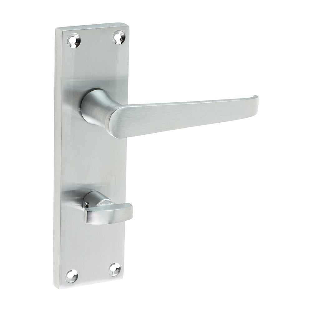 Victorian Straight Bathroom Handles - Satin Chrome | 152 x 43 product image