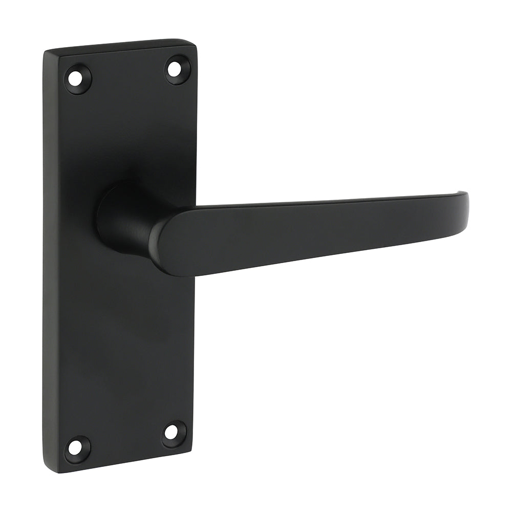Victorian Straight Latch Handles - Matt Black | 114 x 42 product image