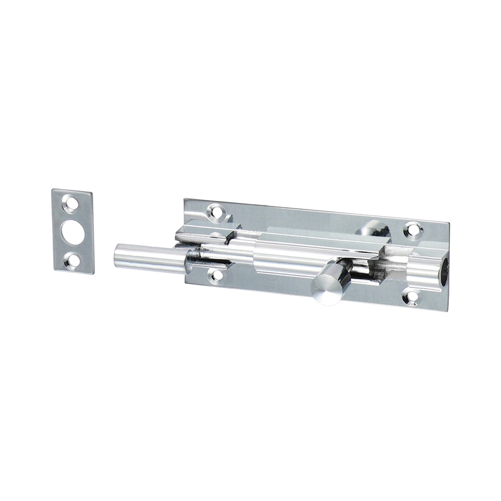 Necked Barrel Bolt - Polished Chrome | 75 x 25mm | TIMpac product image