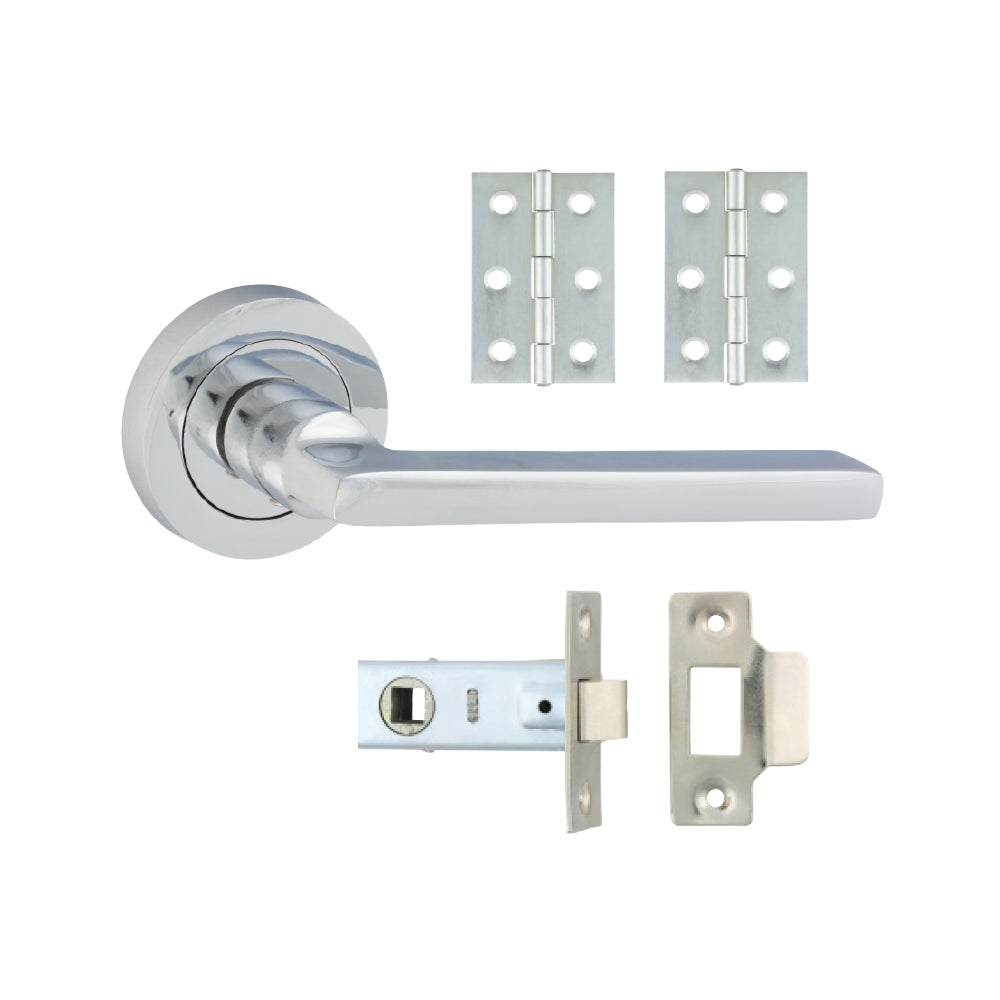 Radmore Lever On Rose Door Pack - Polished Chrome | Mixed product image