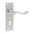 Victorian Scroll Lock Handles - Satin Chrome | 152 x 42 product image