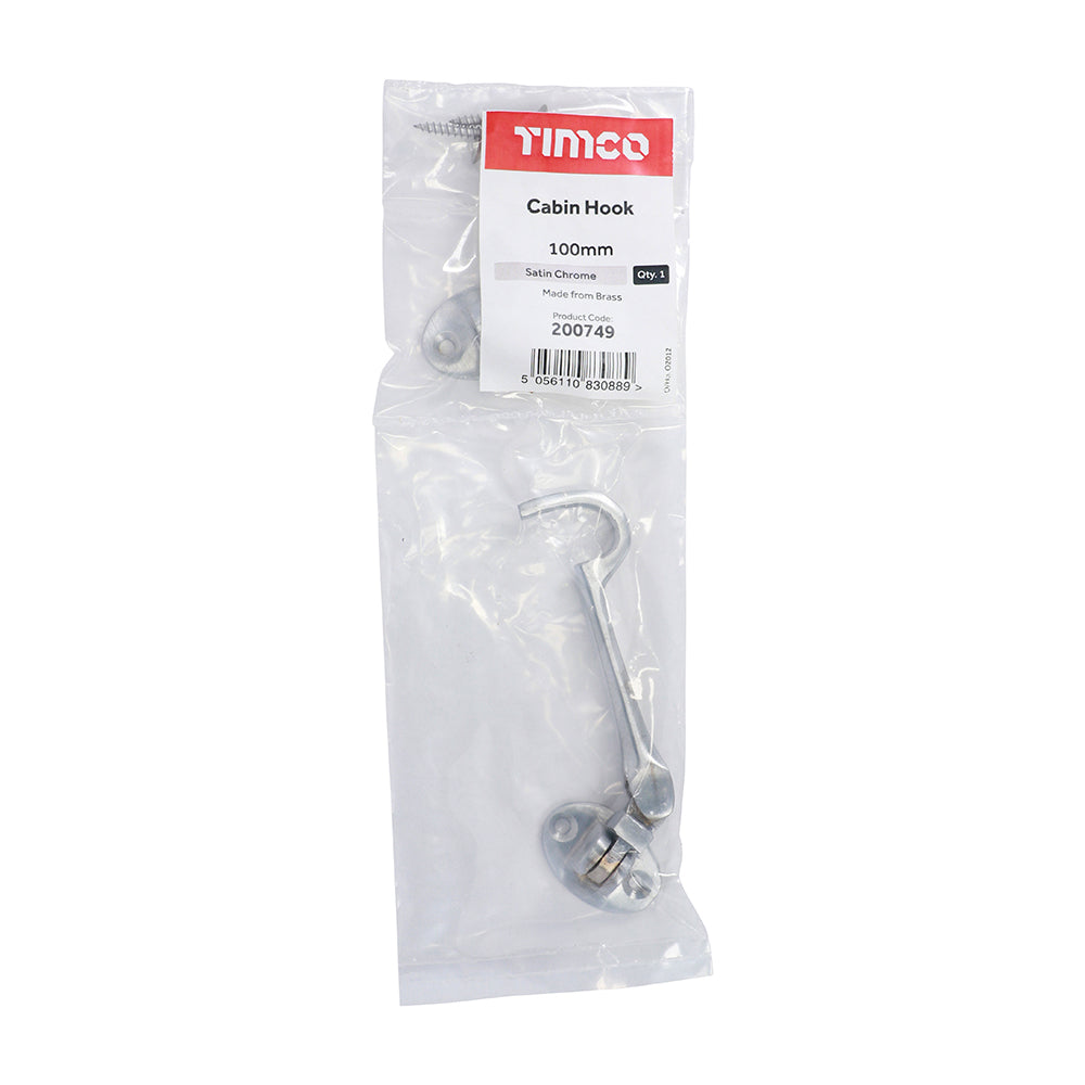 Cabin Hook - Satin Chrome | 100mm | Bag additional image 2