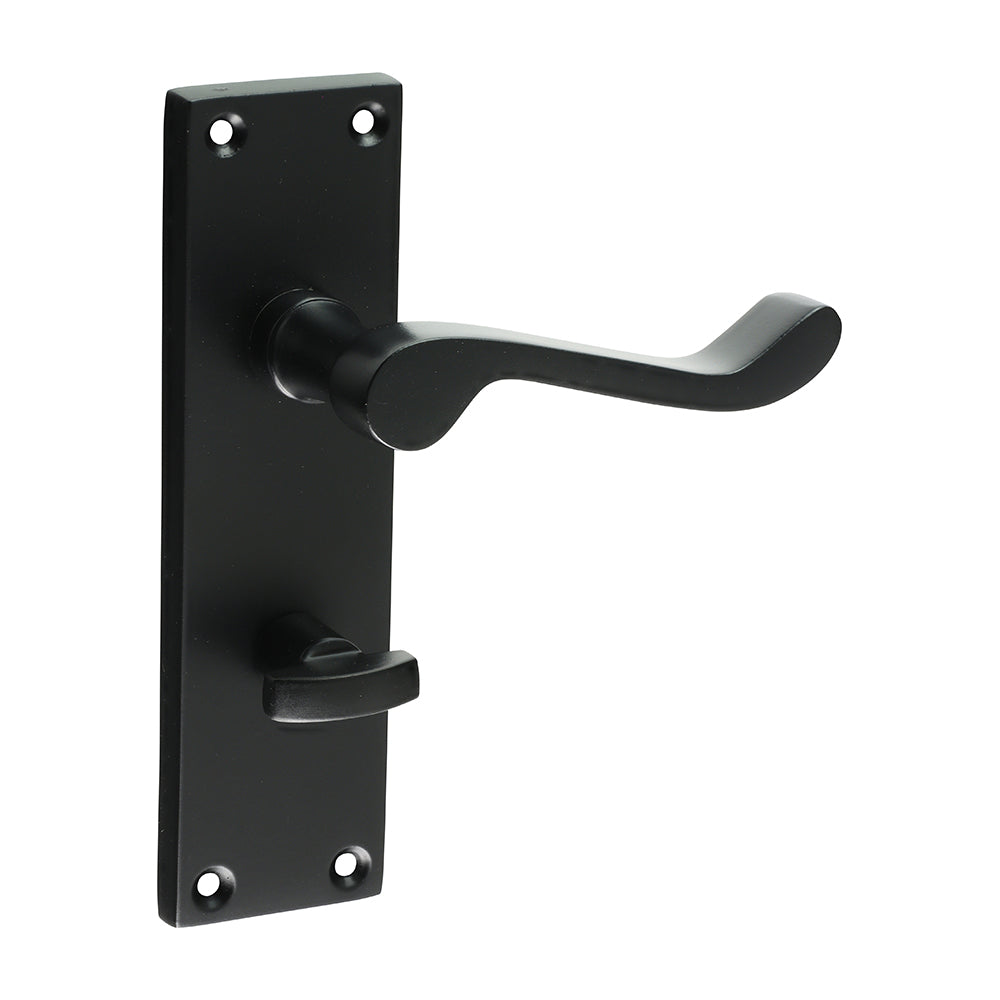 Victorian Scroll Bathroom Handles - Matt Black | 152 x 42 product image