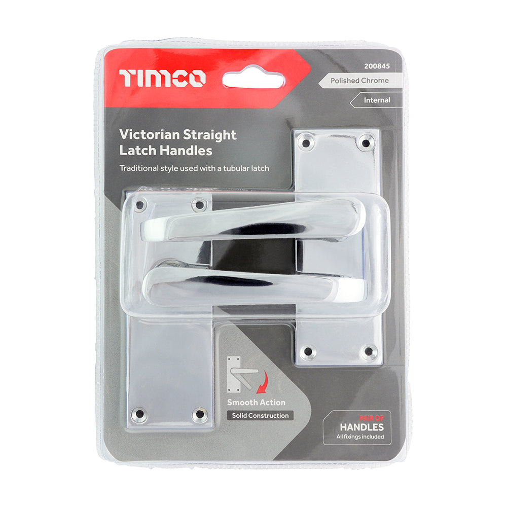 Victorian Straight Latch Handles - Polished Chrome | 114 x 42 additional image 2