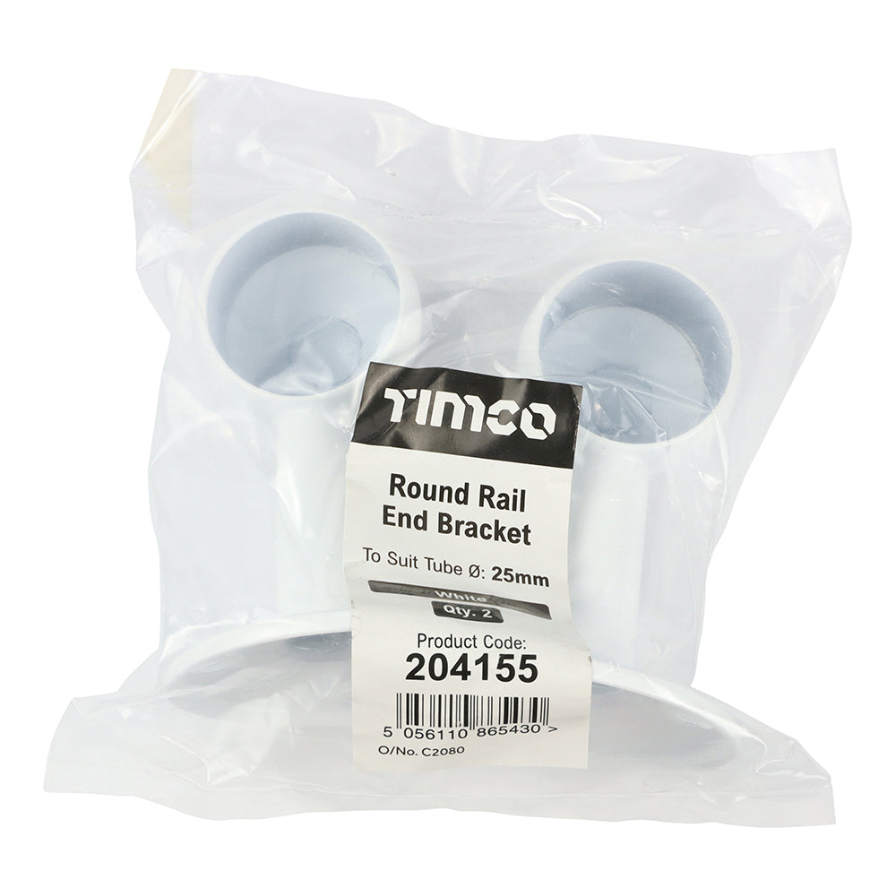 End Bracket - For Round Tube - White | 25mm additional image 2