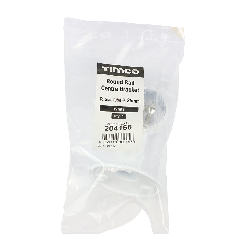 Centre Bracket - For Round Tube - White | 25mm | Tub | 1 Each | 204166 additional image 2