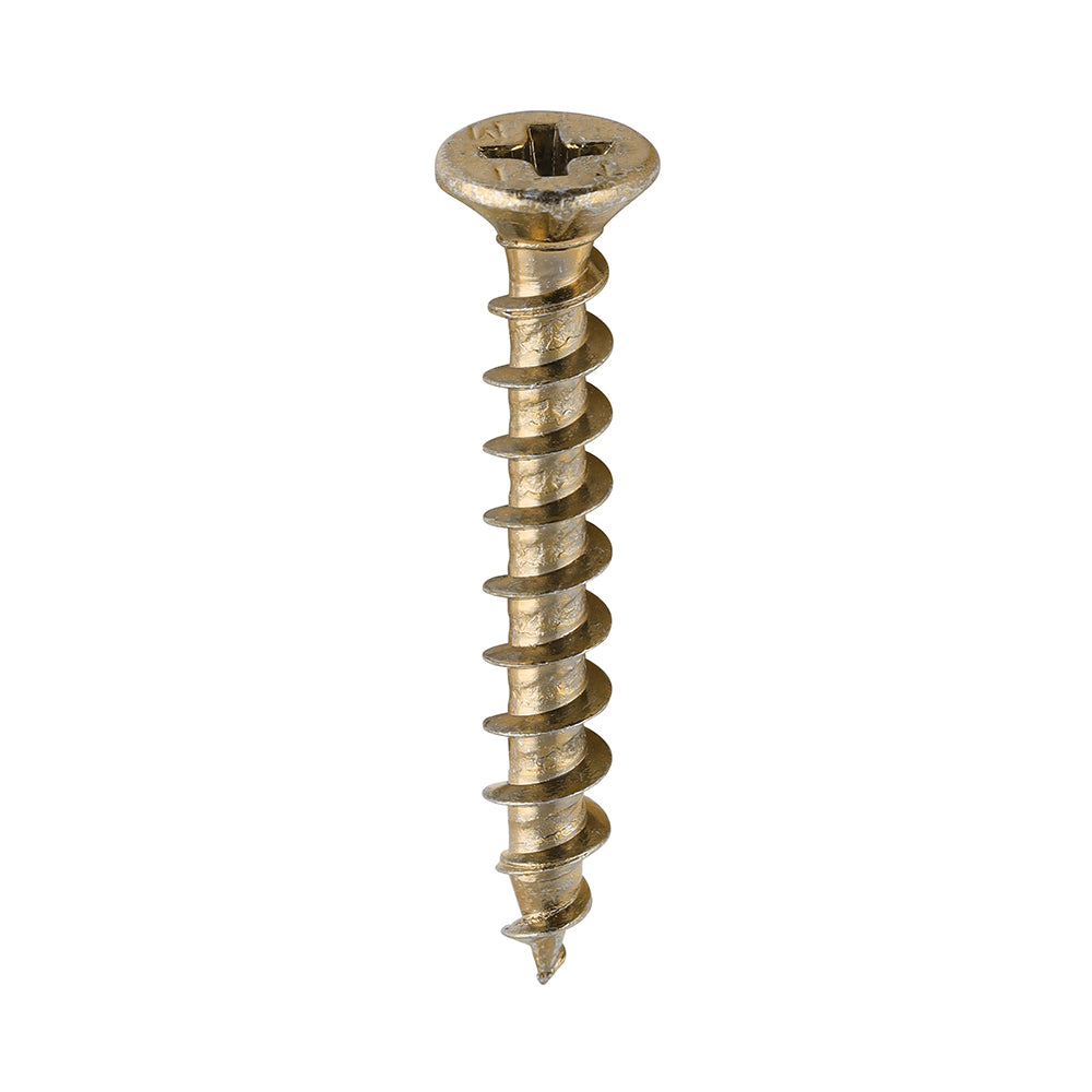 Window Fabrication Screws - Countersunk with Ribs - PH - Single Thread - Gimlet Point - Yellow | 4.3 x 30 product image