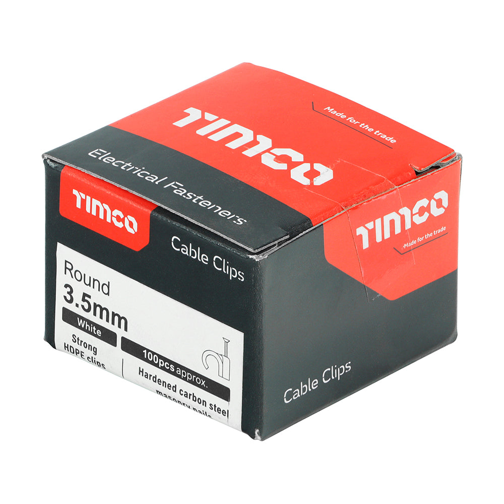 Round Cable Clips - White | To fit 3.5mm additional image 2