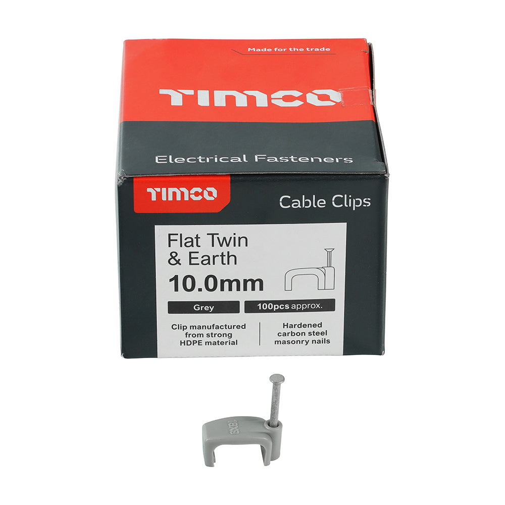Flat Twin & Earth Cable Clips - Grey | To fit 10.0mm additional image 3