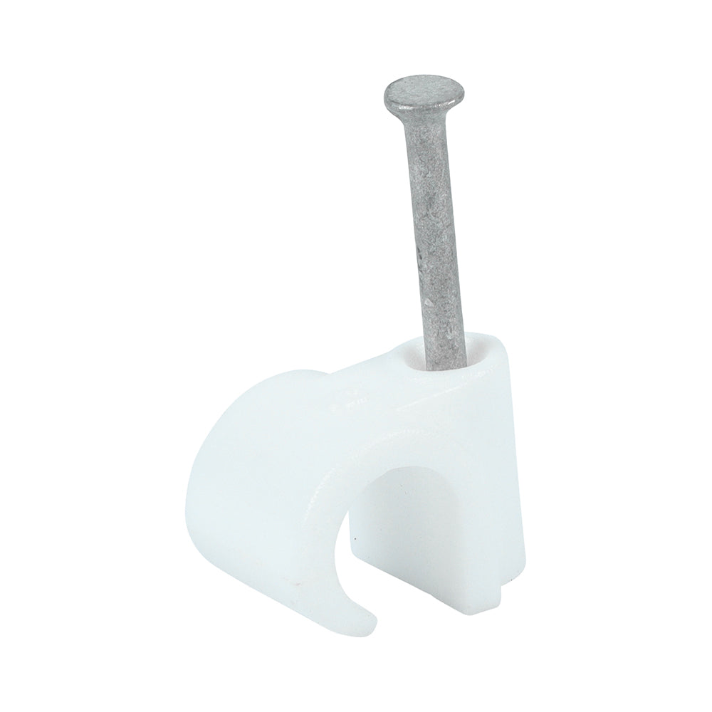 Round Cable Clips - White | To fit 9.0mm product image